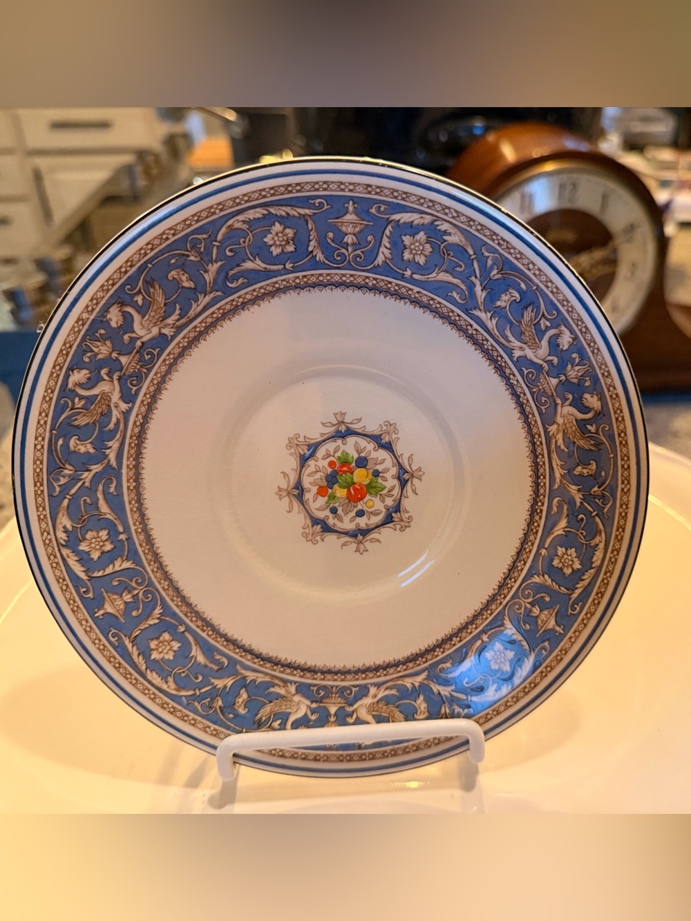 1930s Myott Staffordshire Medici Sky Blue transferware
saucer.